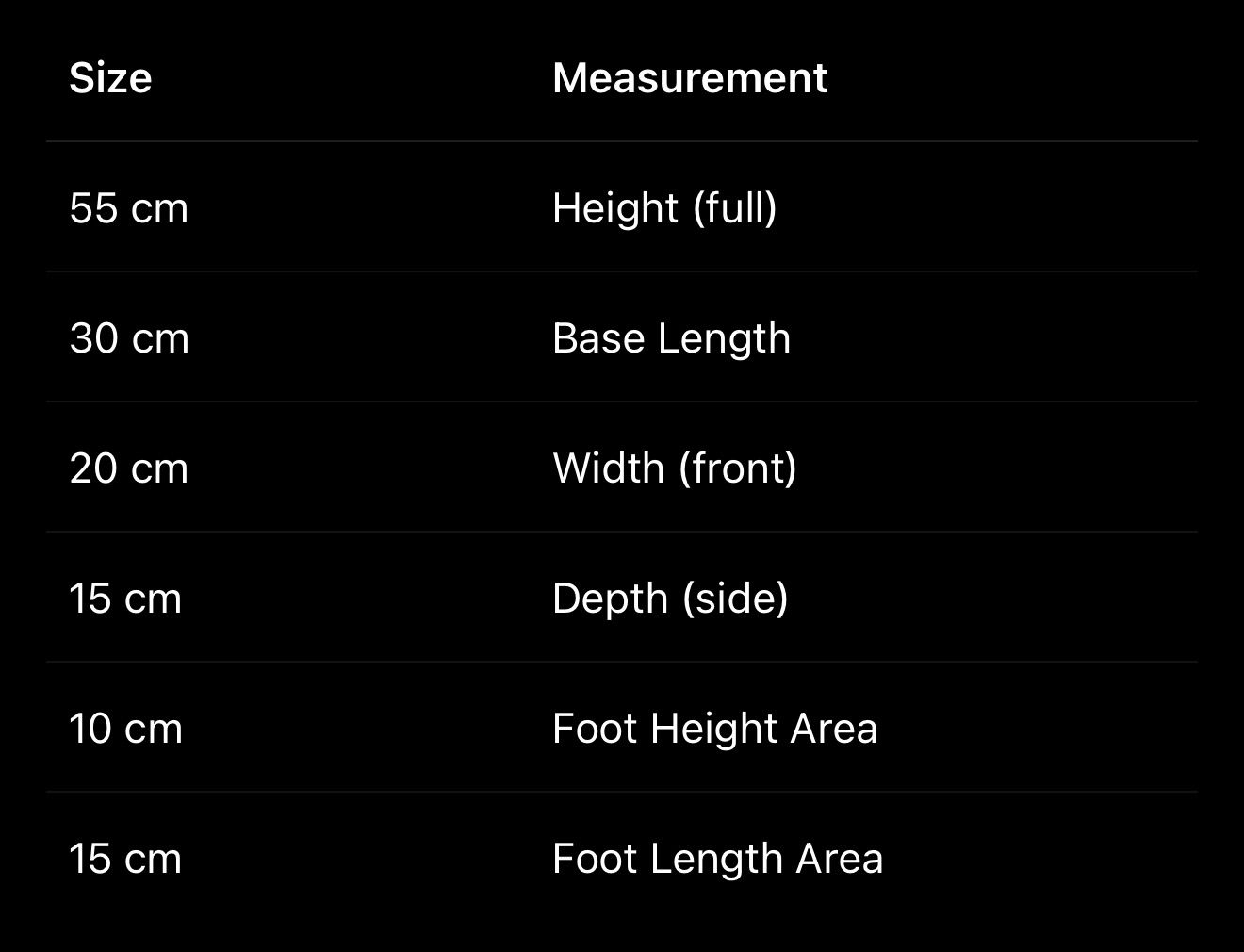 Size Chart